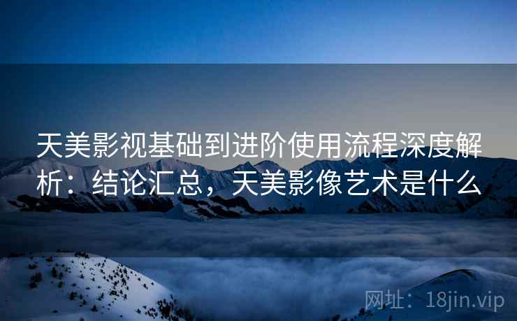 天美影视基础到进阶使用流程深度解析：结论汇总，天美影像艺术是什么